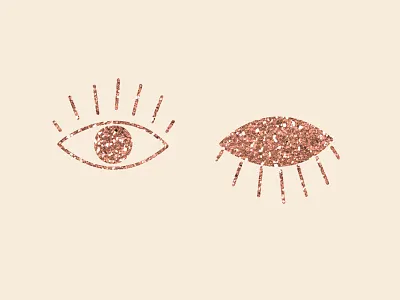 Rose gold eyez branding details eye glitter illustration
