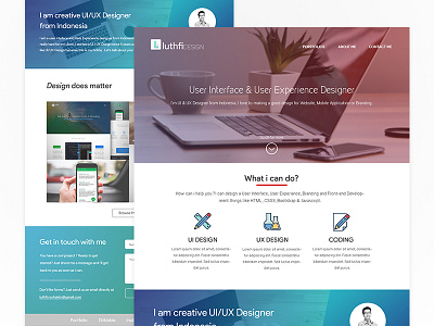 Luthfi Design new Landing Page android bright flat ios landing page material minimalist web