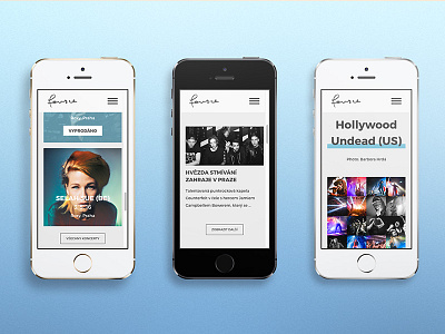 Fource Entertainment mobile artist blue clean czech fource menu minimalist minimalistic music soldout underline
