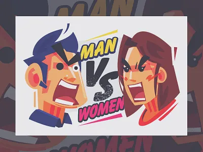 MAN vs WOMEN character design illustration man versus women