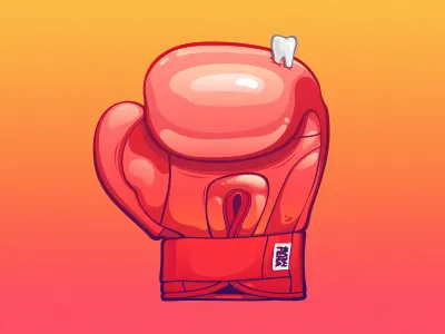 K.O. box glove hit k.o. tooth