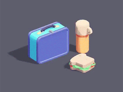 Lunch 3d lunch lunchbox maya retro sandwich unity