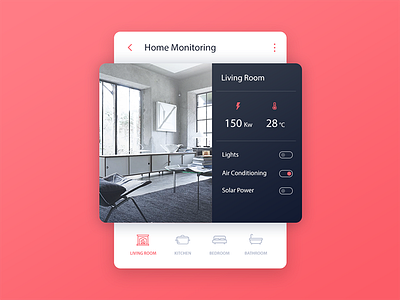 Home Monitoring. 021 daily ui dashboard home monitoring navy room settings ui ui design ux