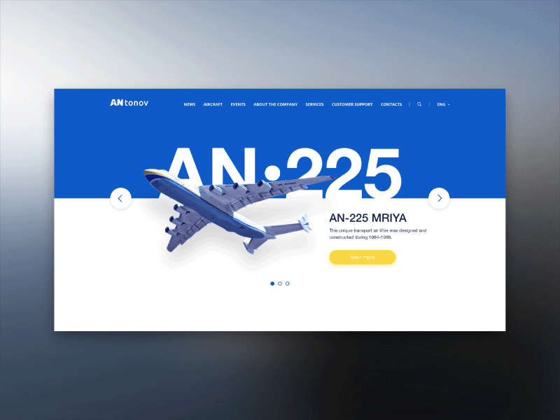 ANtonov - Web aircraft plane slider ui web