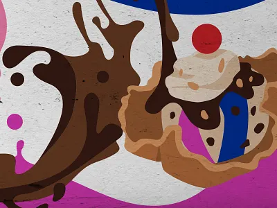 coffee, donut and ice cream wall covering B donut illustrations wall covering