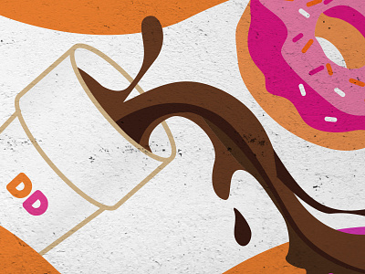 coffee, donut and ice cream wall covering C coffee donut illustrations wall covering