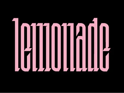 Lemonade beyonce black lemonade lettering pink serif