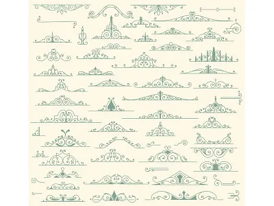 Vintage Ornaments Decorations Design Elements accent antique background baroque beautiful border card corner design elements filigree flowers