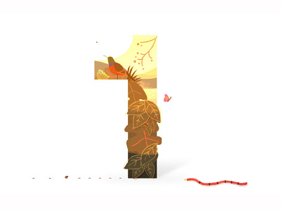 The Bird and the Snake animal animation bird forest illustration insect lake leaf number one snake styleframe