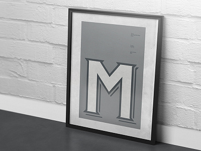 M Poster brick custom frame letter paper poster vintage wall