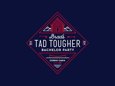 Tad Tougher arrow axe bachelor party backpacking cabin camping monoweight oar outdoors shenandoah t shirt vector