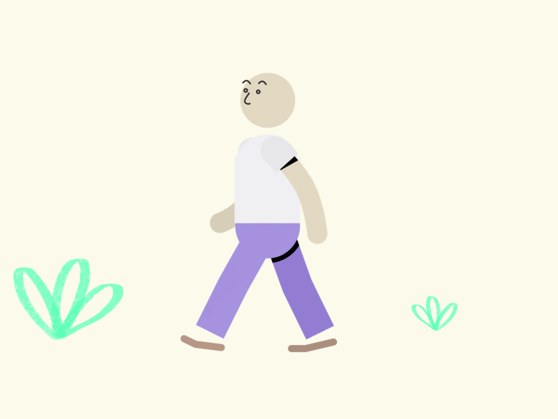 Forever Strolling 2d after effects animated animation character gif loop plants rubberhose walk walk cycle