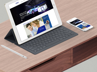 Epson Re-design blue epson hero homepage mobile responsive ui ux web