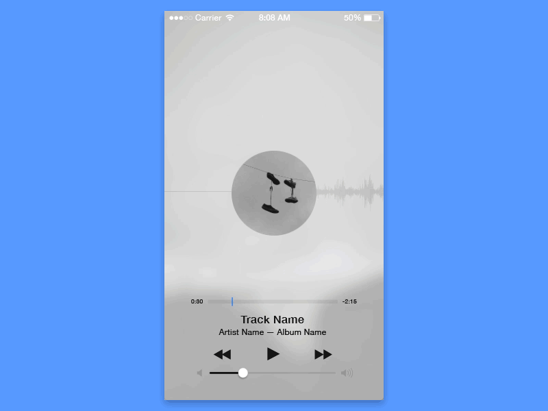 Music Player Pres animation app fun interaction player principle ui