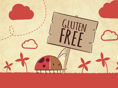 Ladybird cartoon character drawing flat food gluten free illustration ladybird nature sign simple texture