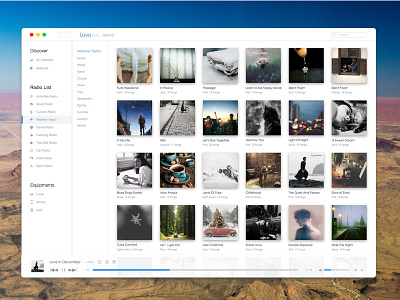 LavaRadio For MAC Layout ( one channel ) background music cd changel environment lavaradio layout mac music ui ux web