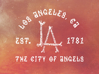 The City of Angels bones california illustration la lettering los angeles