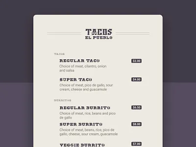 Menu chiles food food truck menu mexican tacos