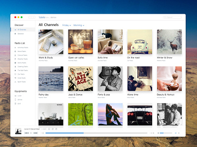 LavaRadio For MAC Layout background music cd channel environment lavaradio layout mac music ui ux web