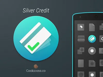Silver Credit Product Icon android app icon credit card icon iconography material material design product icon
