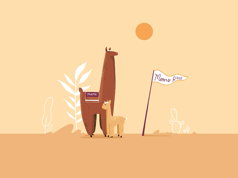 Mama Llama Day animation fun illustration llama mama mothers day