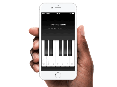 Piano Lock Screen in Framer.js framer framerjs ios iphone keyboard lock melody music piano prototype sketch unlock