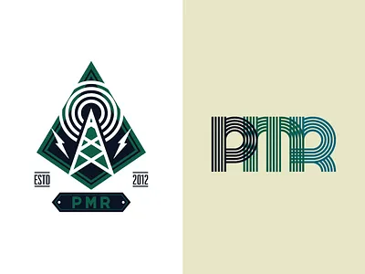 PMR Rebranding WIP badge line logo radio seattle tower wip