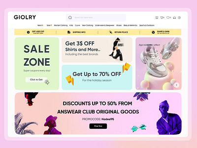 GIOLRY Is Modern E-Commerce Website for Fashion Shopping! 👕🛍️ creativedesign ecommerce fashionstore minimaldesign onlineshopping responsivedesign shopui ui uiuxdesign userexperience userinterface ux webdesign