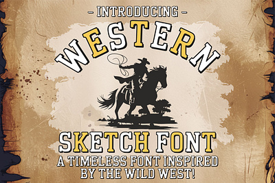 🔥 Western Sketch Font – Rodeo Cowboy Typeface for Designs 🤠 country font country outline country sign font cowboy font cowboy typeface cricut font farmhouse font outline font rodeo font rodeo typography rustic font vintage font western decor font western font western lettering western sketch wild west font