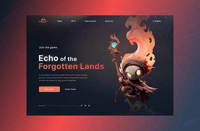 Echo of the Forgotten Lands: NFT game Website design game design nft ui ux web design website website nft