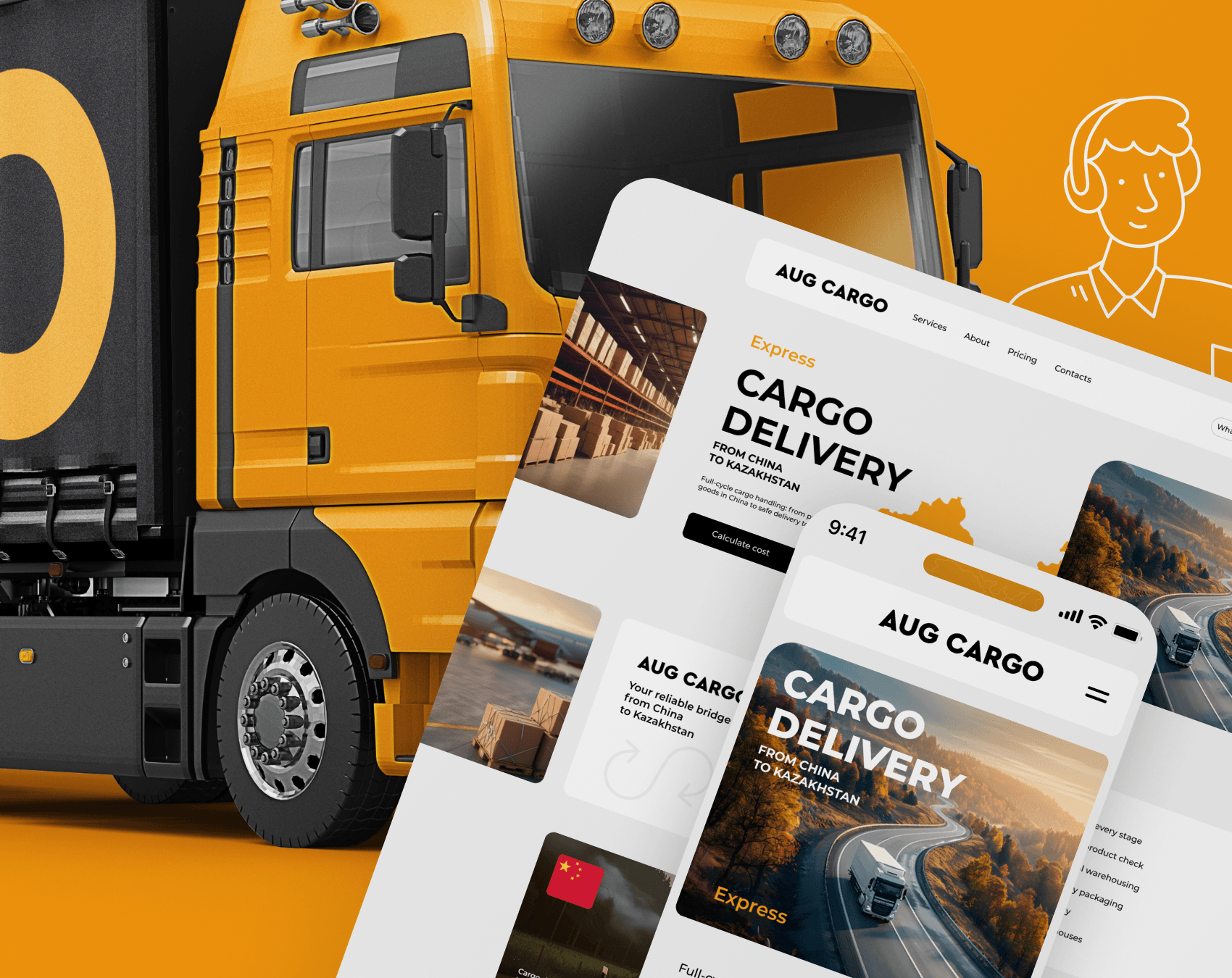 SEO-based website for a Cargo delivery company animation branding cargo design interface logistics logo modx site ui ux web website website development