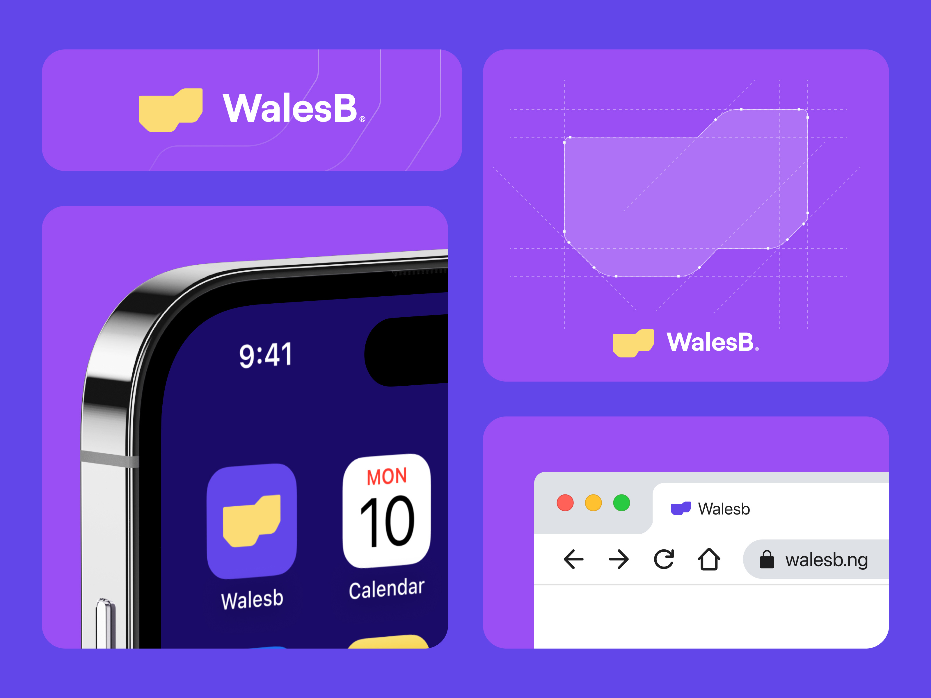WalesB Logo Concept – 1 app icon app logo b logo branding graphic design purple w logo wb logo