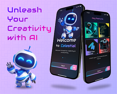 Celestial - AI featured app ai app desing artificial intelligence chatbot figma ui ux uxdesign