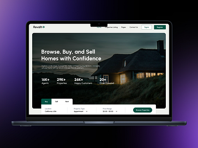 Real Estate Web Design property listings real estate ui website design