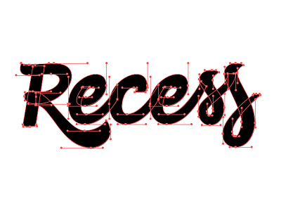 Recess Script Pt 2 beziercurves brush pen calligraphy hand lettering handlettering handtype lettering logo process script vector vector machine