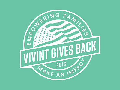 Vivint Gives Back badge charity emblem flag lockup seal