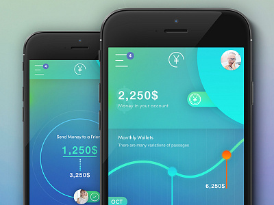 Dashboard Money app color dashboard ios logo money payment profile send