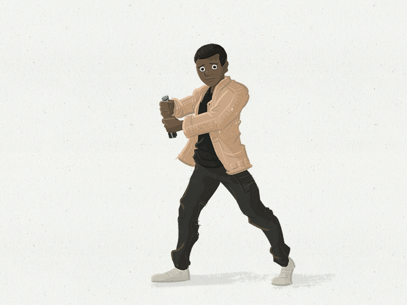 Fin animation character drawing fin gif illustration lightsaber star wars
