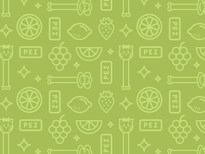 PEZ Pattern candy fruit grapes icon iconography lemon pattern pez strawberry