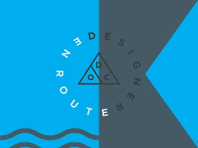 Sailing DOC Logo brand design designer doc en route fin flag logo nautical ocean sail triangle