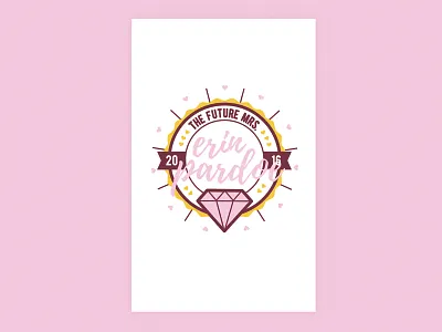 The Future Mrs bachelorette badge diamond hearts