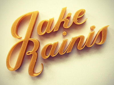 3D Printed Script 3d 3dprint calligraphy flourish handlettering lettering logo logodesign script