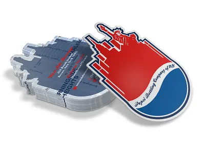 New York City Custom Die Cut blue custom die cut die cut foil new york pepsi red