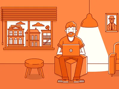 Home office home notebook office scene vector