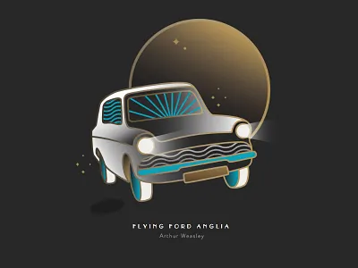 Flying Ford Anglia car flying harrypotter magical objects wizardingworld