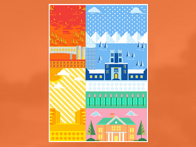 4 Years in college campus college illustration lines school senior tech vector virginia