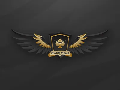 Aces High - Logo Design aces badge design flying gaming high logo