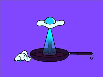 Attack on breakfast bacon breakfast egg pan stove ufo