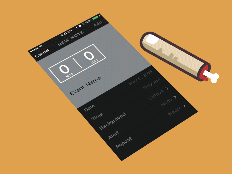 Timenotes app application gif interface ui zombie