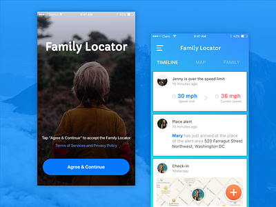 Family Locator Concept app cards concept experience family father interface ios kids ui user ux